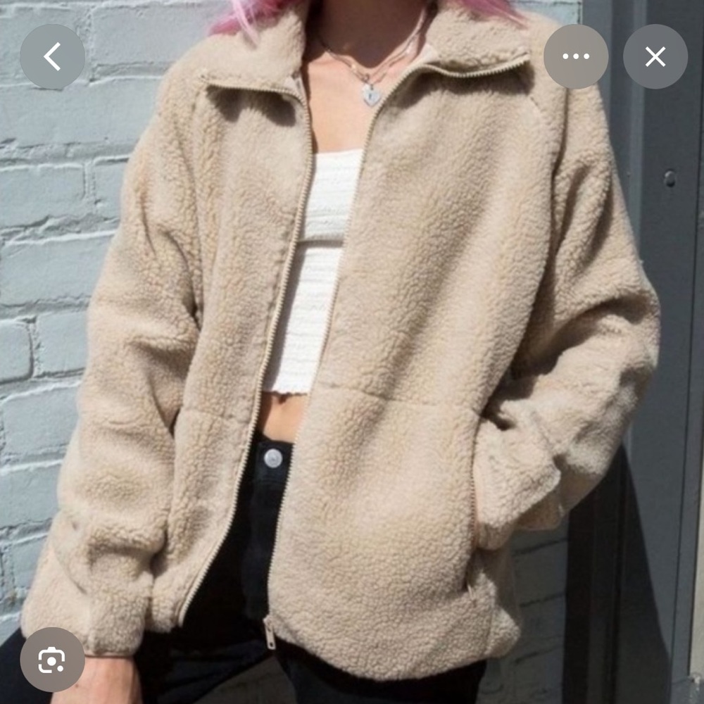 John Galt Fleece Zip-up Jacket - Cream